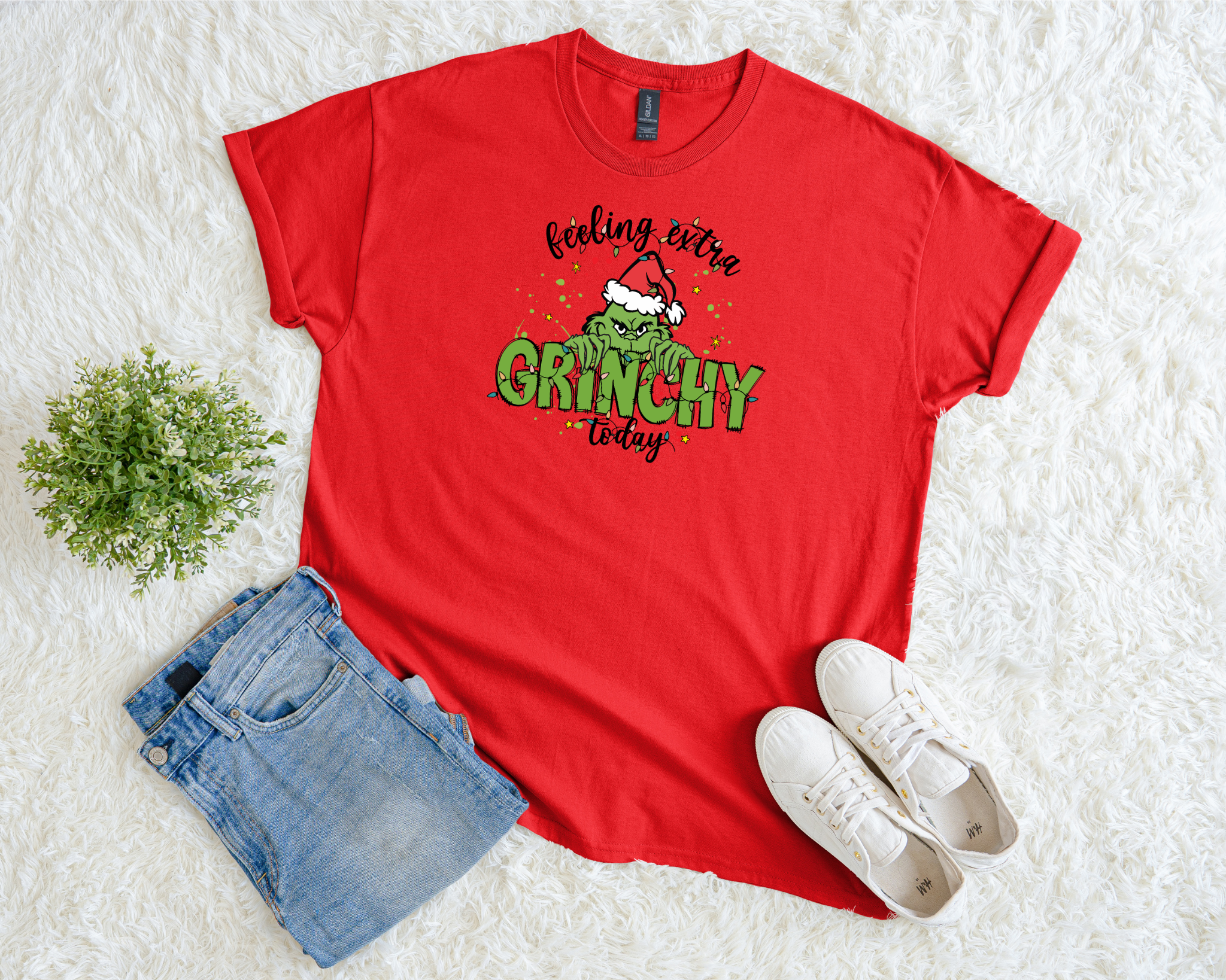 “Feeling Extra Grinchy Today” Christmas Tee | Funny Holiday Shirt