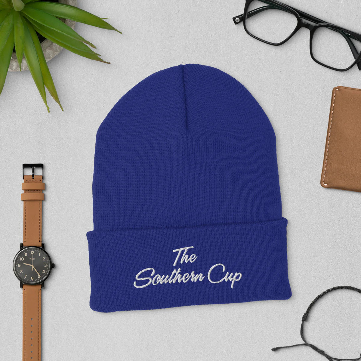 Southern Cup White Script Logo Beanie