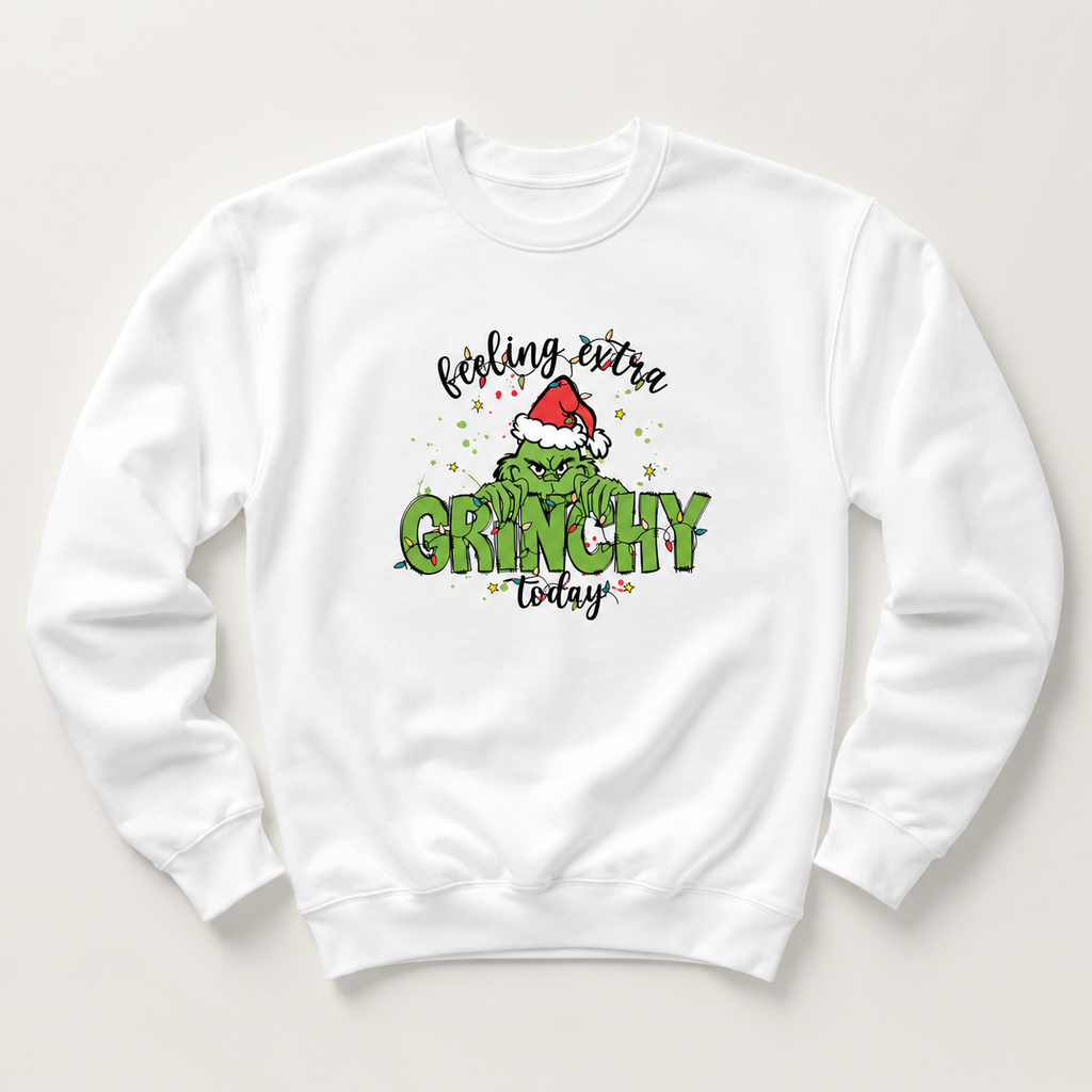Feeling Extra Grinchy Today Christmas Sweatshirt - Funny Holiday Crewneck