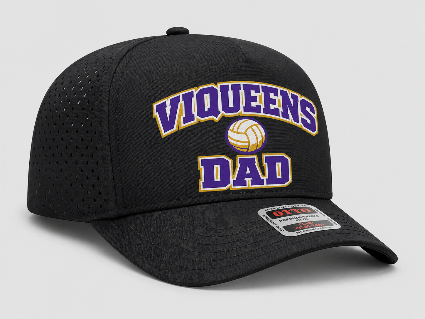 Viqueens Dad OTTO 5 Panel Black Hat - CHS Volleyball Spirit Cap