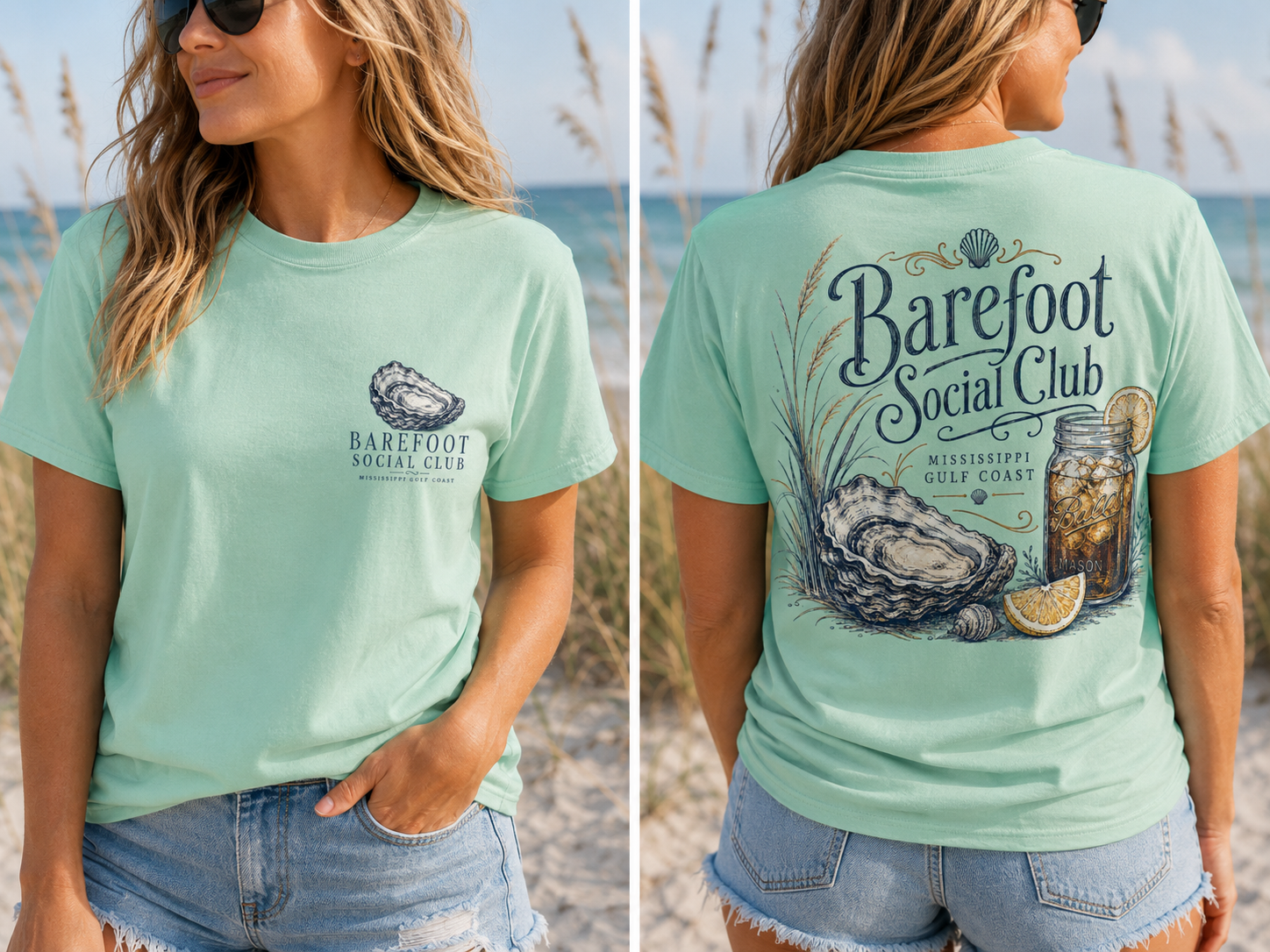 Barefoot Social Club Graphic Tee | Mississippi Gulf Coast Coastal Beach Boutique Shirt