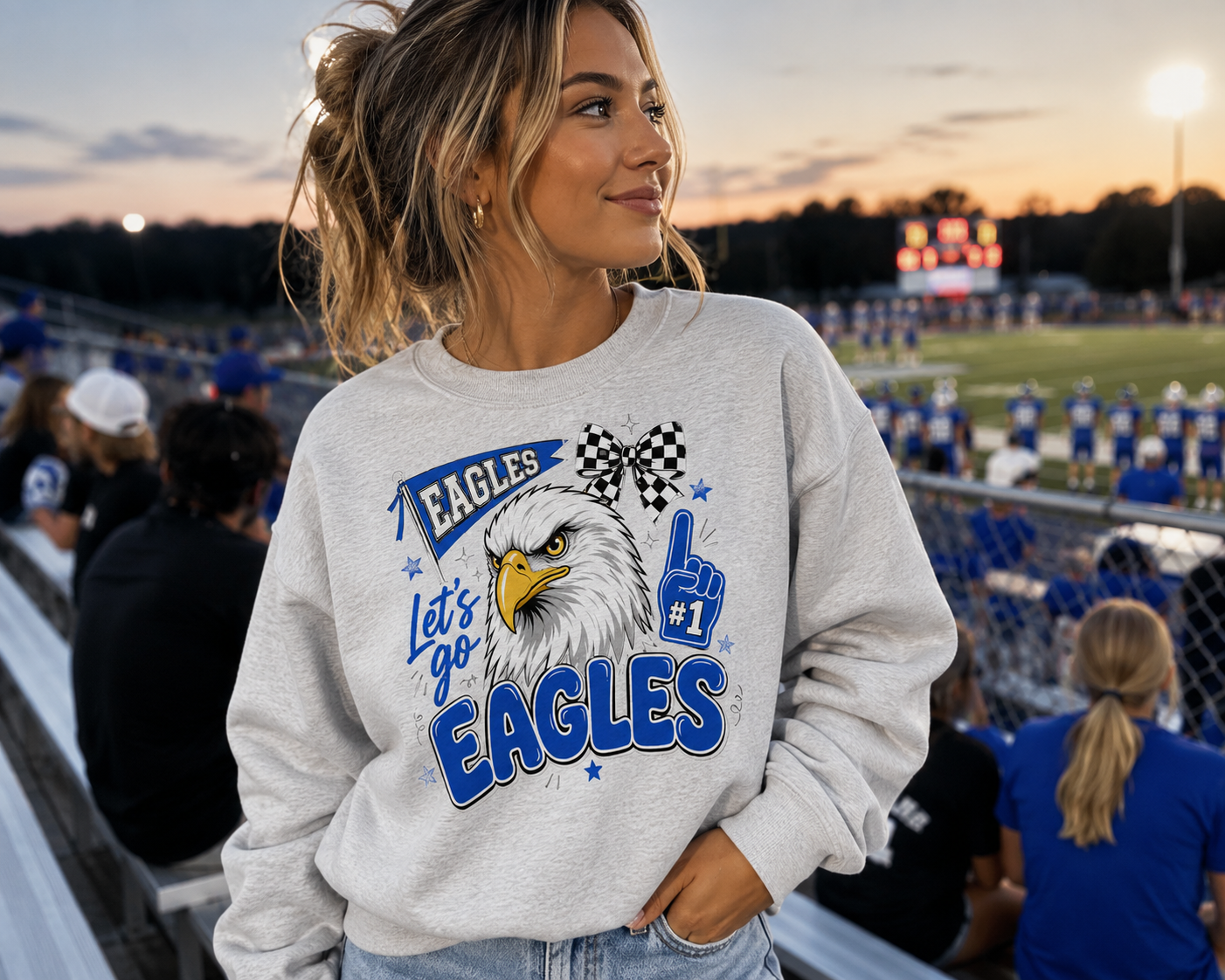 Let’s Go Eagles Shelbyville Spirit Gildan Sweatshirt