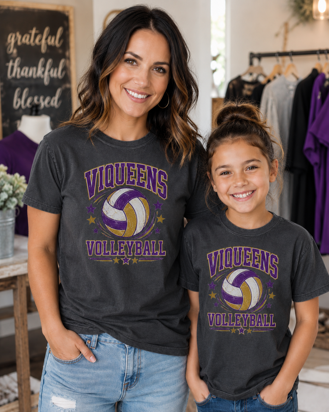 Viqueens Volleyball Comfort Colors Tee - Adult & Youth CHS Spirit Shirt