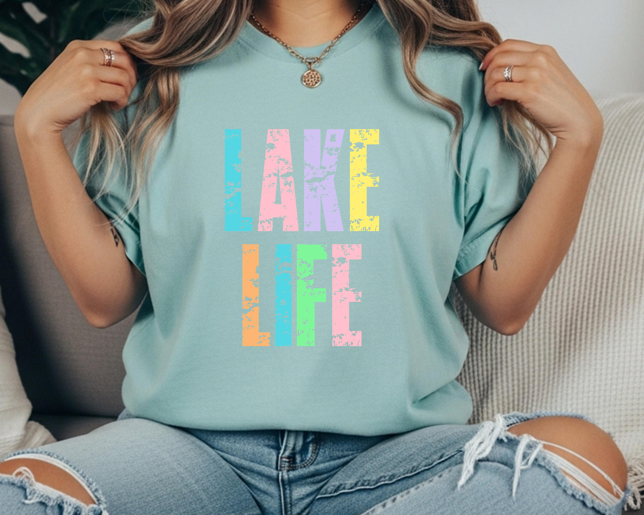 Lake Life Comfort Colors Tee – Vintage Lake Graphic Shirt – Summer Lake House T-Shirt – Boating & Vacation Tee