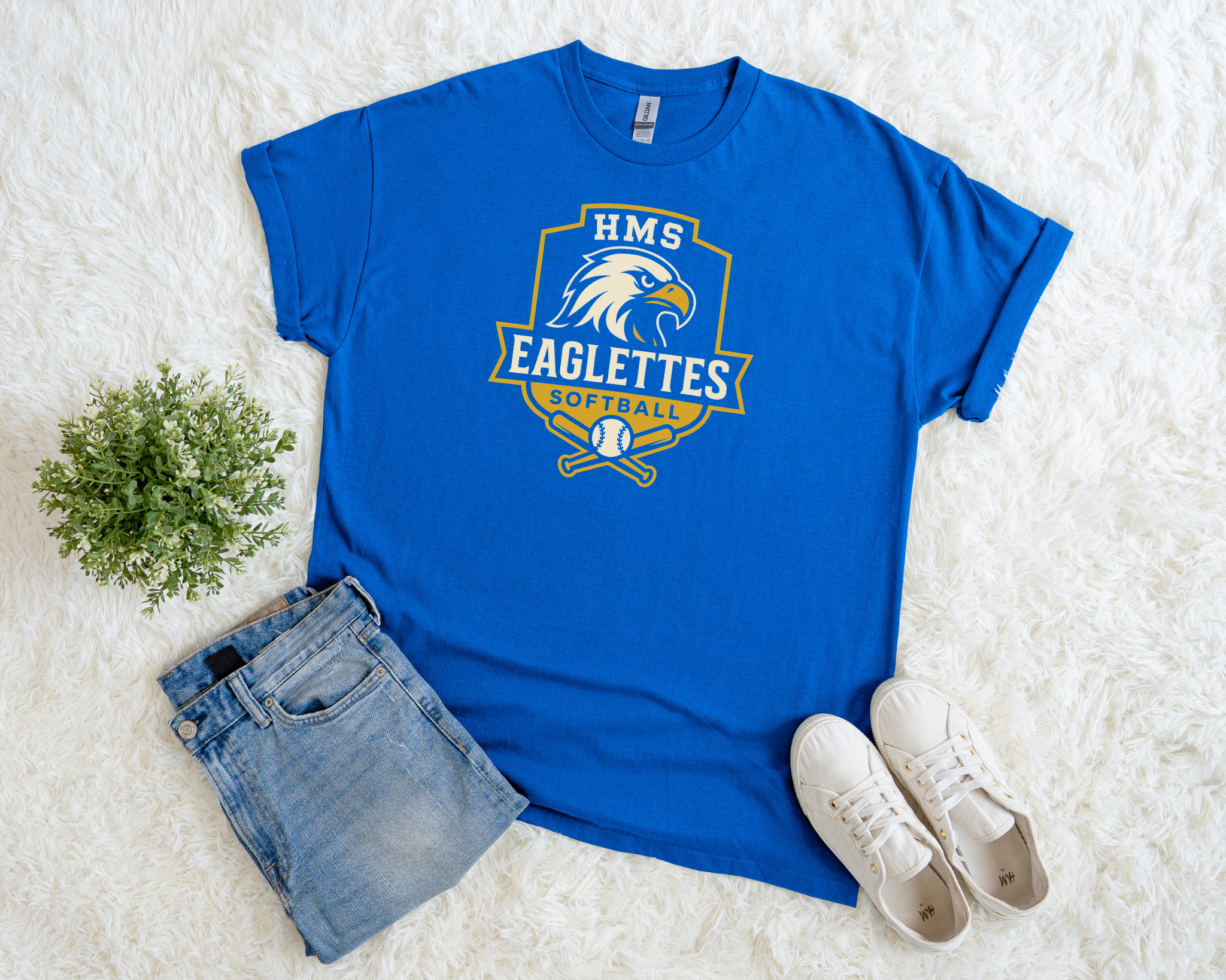 HMS Eaglettes Softball T-Shirt | Royal Blue Game Day Tee