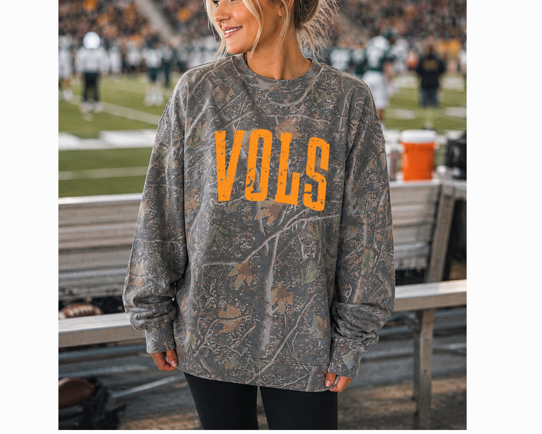 VOLS Camo Sweatshirt - Tennessee Game Day Crewneck - Boutique Football Pullover