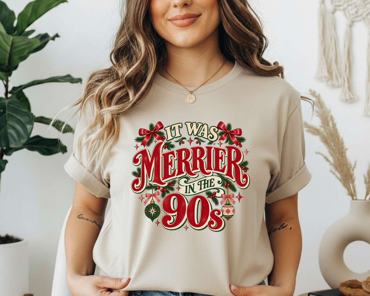 It Was Merrier in the 90s Christmas Graphic Tee | Exclusive Vintage Holiday Design
