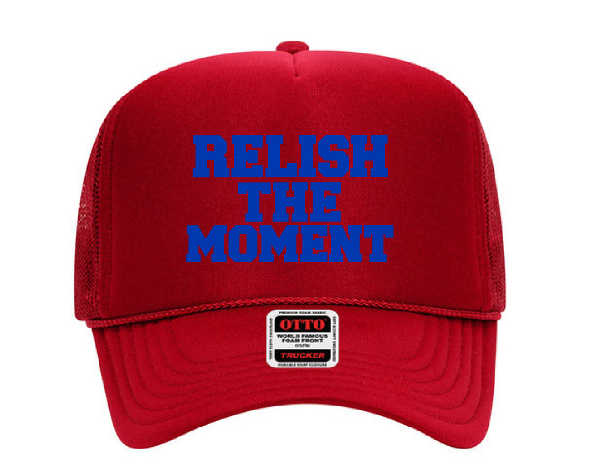 Paperboy Hotdogs Relish the Moment Trucker Hat | OTTO 5-Panel High Crown Foam Snapback Cap
