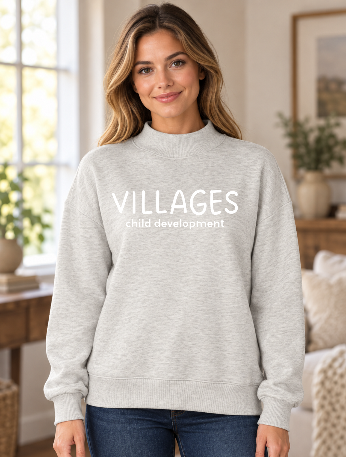 Villages Child Development Center | Charles River Women's Willow Mock-Neck Sweatshirt