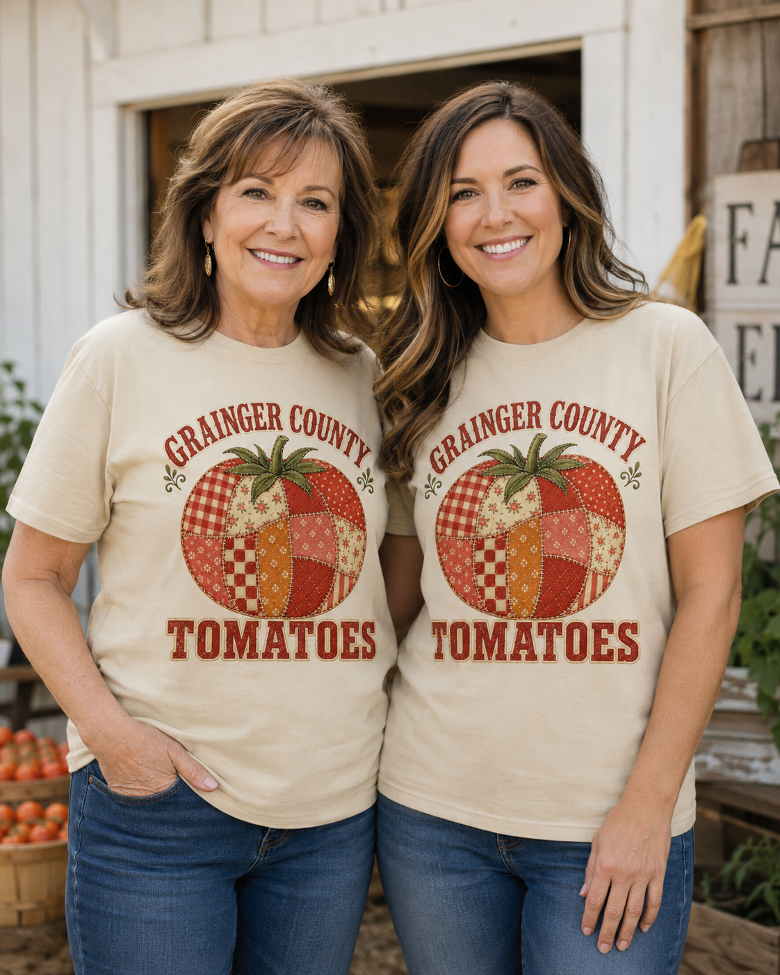 Grainger County Tomatoes Patchwork Tomato Shirt - Exclusive Design