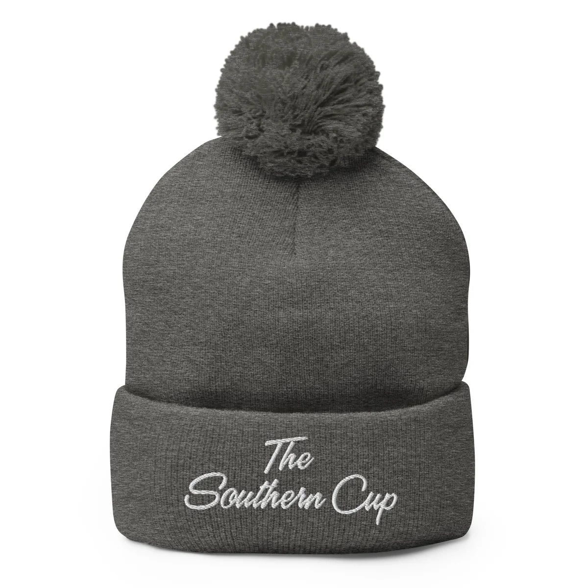 Southern Cup Embroidered Pom Beanie
