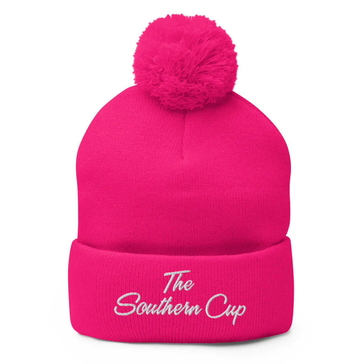 Southern Cup Embroidered Pom Beanie