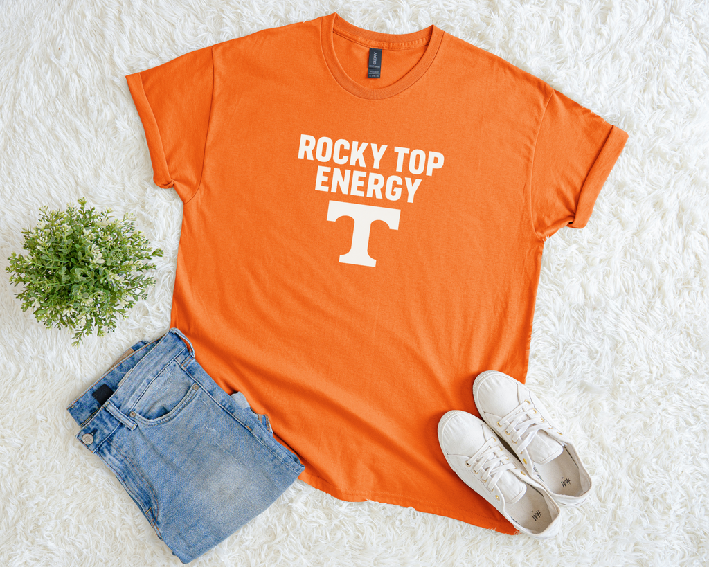 Rocky Top Energy Game Day Tee - Tennessee Football Shirt - Orange Gildan Unisex Fit Fan Shirt